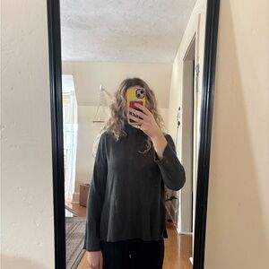 Cyrus Olive Green Ribbed Crewneck Sweater